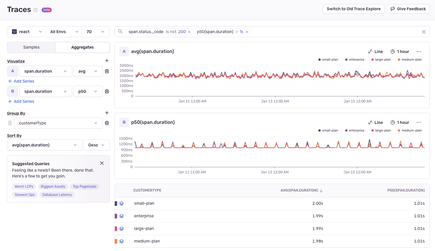 Trace Explorer Screenshot